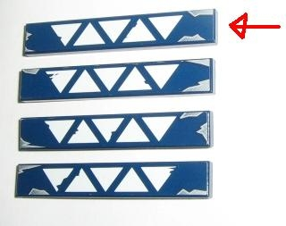 Tile 1 x 6 with SW Vulture Droid Triangles Pattern 1 (Sticker) - Sets 7256 / 7283