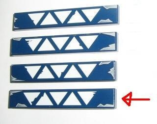 Tile 1 x 6 with SW Vulture Droid Triangles Pattern 4 (Sticker) - Sets 7256 / 7283