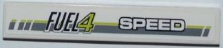 Tile 1 x 6 with 'FUEL4' and 'SPEED' Pattern (Sticker) - Set 8186