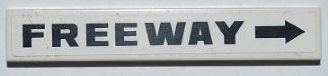 Tile 1 x 6 with 'FREEWAY' and Black Right Arrow Pattern (Sticker) - Set 8186