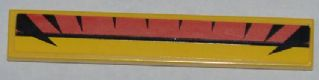 Tile 1 x 6 with Red, Black and Yellow Lines and 10 Black Triangular Shapes Pattern (Sticker) - Set 8228