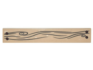 Tile 1 x 6 with Wood Grain and 4 Nails Pattern (Sticker) - Set 4840