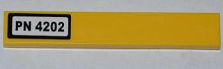 Tile 1 x 6 with 'PN 4202' Pattern on Left Side (Sticker) - Set 4202
