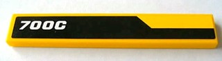 Tile 1 x 6 with Black Line and White '700C' Pattern Model Right (Sticker) - Set 8069