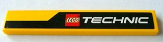 Tile 1 x 6 with Black Line and LEGO TECHNIC Logo Pattern Model Right (Sticker) - Set 8069