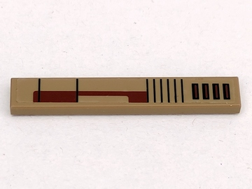 Tile 1 x 6 with Black and Brown SW Vulture Droid Pattern 1 (Sticker) - Set 7660