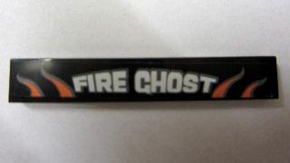 Tile 1 x 6 with 'FIRE GHOST' Pattern (Sticker) - Set 8165