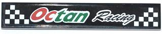 Tile 1 x 6 with 'Octan Racing' and Black and White Checkered Pattern (Sticker) - Set 60053