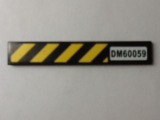 Tile 1 x 6 with 'DM60059' and Black and Yellow Danger Stripes Pattern (Sticker) - Set 60059