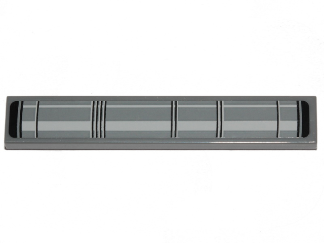 Tile 1 x 6 with SW Pipe and Black Lines Pattern Model Right Side (Sticker) - Set 75048