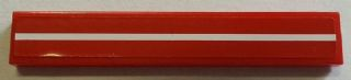 Tile 1 x 6 with White Line on Red Background Pattern (Sticker) - Set 8258