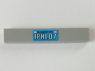 Tile 1 x 6 with Blue 'Springfield, USA' and '1PHL07' Pattern (Sticker) - Set 71006