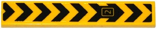 Tile 1 x 6 with Black Chevrons and Number 2 in Rectangle Pattern (Sticker) - Set 76038
