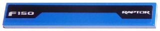 Tile 1 x 6 with 'F150' and 'RAPTOR' on Black Stripe on Blue Background Pattern (Sticker) - Set 75875
