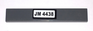 Tile 1 x 6 with 'JM 4438' Pattern (Sticker) - Set 4438