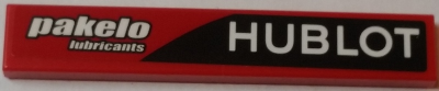 Tile 1 x 6 with 'HUBLOT' and 'pakelo lubricants' Pattern Model Right Side (Sticker) - Set 75908
