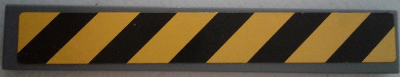 Tile 1 x 6 with Black and Yellow Danger Stripes Pattern (Sticker) - Set 79117