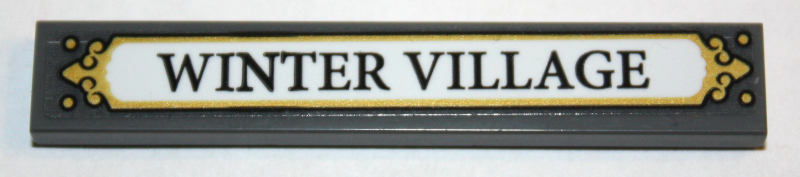 Tile 1 x 6 with 'WINTER VILLAGE' Pattern (Sticker) - Set 10259