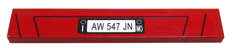 Tile 1 x 6 with 'AW 547 JN' and Black Lines on Red Background Pattern (Sticker) - Set 8185