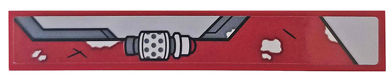 Tile 1 x 6 with Dark Bluish Gray and Light Bluish Gray Machinery Pattern Model Right Side (Sticker) - Set 76109