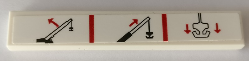 Tile 1 x 6 with Technic Crane functions #2 Pattern (Sticker) - Set 42082