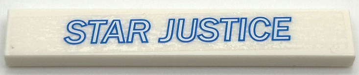 Tile 1 x 6 with 'STAR JUSTICE' Pattern (Sticker) - Set 10191