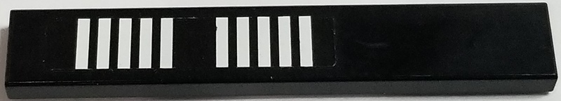 Tile 1 x 6 with 10 White Stripes on Black Background Pattern (Sticker) - Set 2556