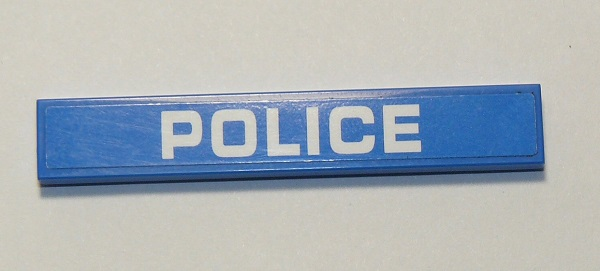Tile 1 x 6 with White 'POLICE' Pattern (Sticker) - Set 60207