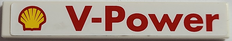 Tile 1 x 6 with Shell Logo and Red 'V-Power' Large Pattern (Sticker) - Set 8157