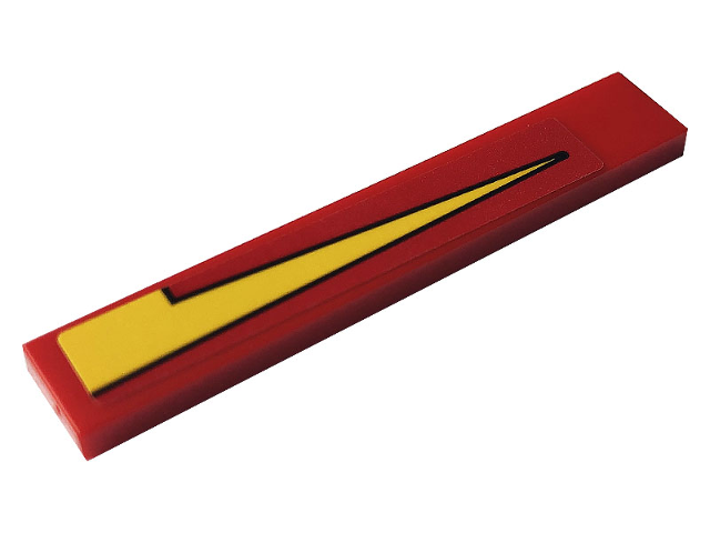 Tile 1 x 6 with Yellow Stripe Pattern Model Left Side (Sticker) - Set 76084