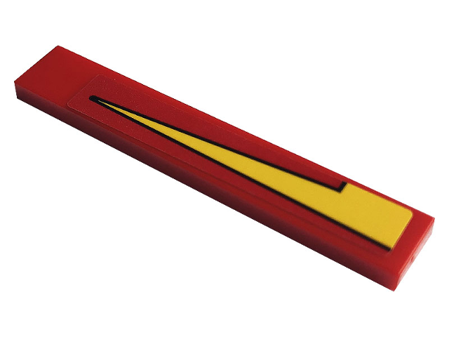 Tile 1 x 6 with Yellow Stripe Pattern Model Right Side (Sticker) - Set 76084