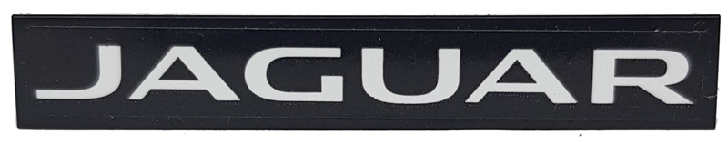 Tile 1 x 6 with White 'JAGUAR' on Black Background Pattern (Sticker) - Set 76898