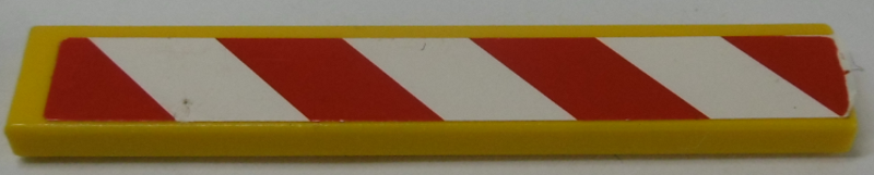 Tile 1 x 6 with Red and White Danger Stripes Pattern Model Right Side (Sticker) - Set 42009