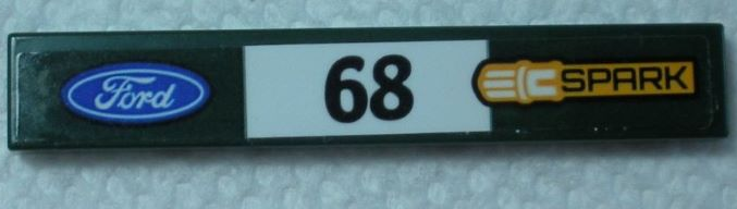 Tile 1 x 6 with Ford Logo, Black '68' and 'SPARK' Pattern Model Left Side (Sticker) - Set 75884