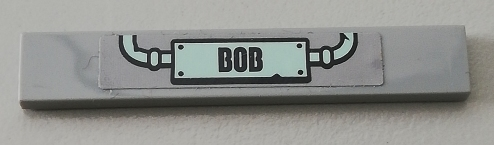 Tile 1 x 6 with 'BOB' Sign and 2 Pipes Pattern (Sticker) - Set 75551