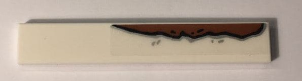 Tile 1 x 6 with Rust Long Pattern Model Right Side (Sticker) - Set 10274