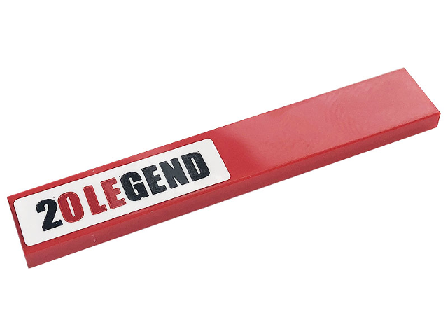 Tile 1 x 6 with '20 LEGEND' on White Background Pattern (Sticker) - Set 10272