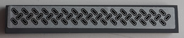 Tile 1 x 6 with Black and Silver Tread Plate Pattern (Sticker) - Set 60200