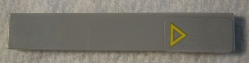 Tile 1 x 6 with Yellow Triangle Pointing Outwards Pattern (Sticker) - Set 75083