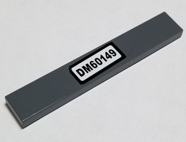 Tile 1 x 6 with 'DM60149' Pattern (Sticker) - Set 60149