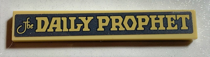 Tile 1 x 6 with 'The DAILY PROPHET' on Dark Bluish Gray Background Pattern (Sticker) - Set 75978