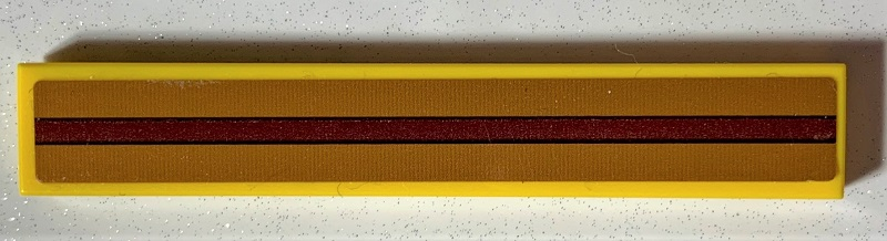 Tile 1 x 6 with Dark Brown Stripe on Medium Nougat Background Pattern (Sticker) - Set 75978