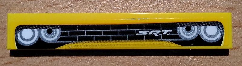 Tile 1 x 6 with Black Car Grille, White and Silver Headlights, 'SRT' Pattern (Sticker) - Set 75893