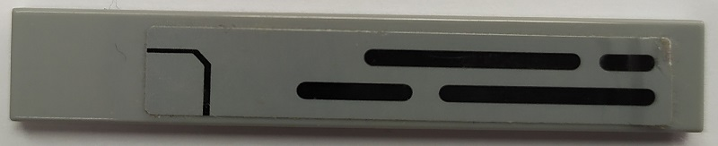 Tile 1 x 6 with Black Slots Pattern Model Right Side (Sticker) - Set 75150