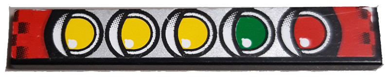 Tile 1 x 6 with Yellow, Green and Red Race Start Lights Pattern (Sticker) - Set 8279
