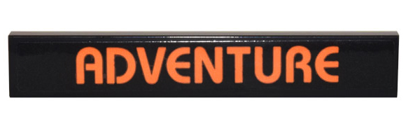 Tile 1 x 6 with Orange 'ADVENTURE' Pattern (Sticker) - Set 10306