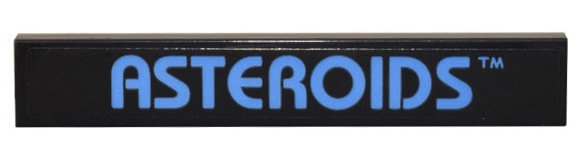 Tile 1 x 6 with Medium Blue 'ASTEROIDS' Pattern (Sticker) - Set 10306