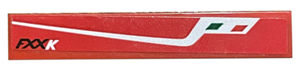 Tile 1 x 6 with 'FXXK', Silver Stripe and Italian Flag Pattern Model Right Side (Sticker) - Set 75882