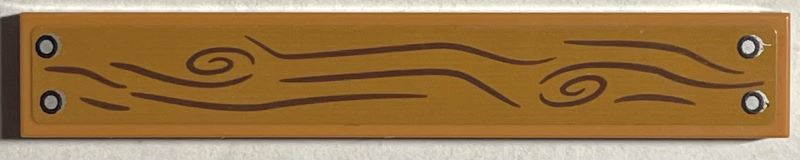 Tile 1 x 6 with Wood Grain and 4 Silver Nails Pattern (Sticker) - Set 76407
