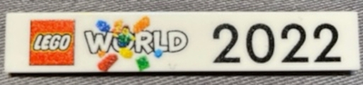 Tile 1 x 6 with 'LEGO World 2022' and LEGO Logo Pattern